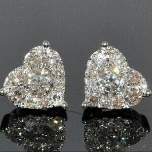 NEW Dazzling Full Crystal Diamond Rhinestone Heart Earrings Stud Earrings